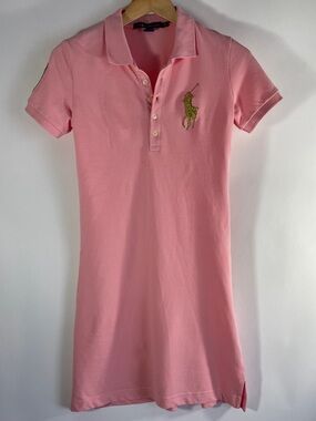 Polo Ralph Lauren Pink Slim Fit Polo Dress — Medium junior fit